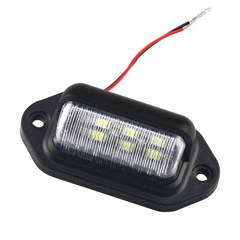 2PCS 6 LED License Plate Light for Truck SUV Trailer Lorry 12V 24V