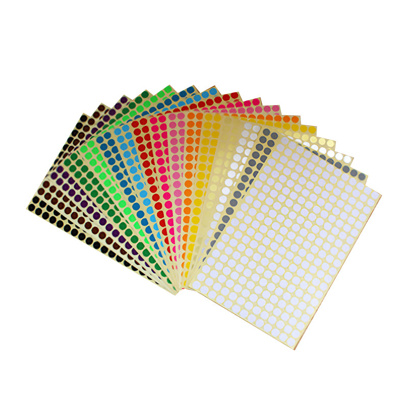 Round Coloured Dot Stickers 8mm–50mm Adhesive Label Set
