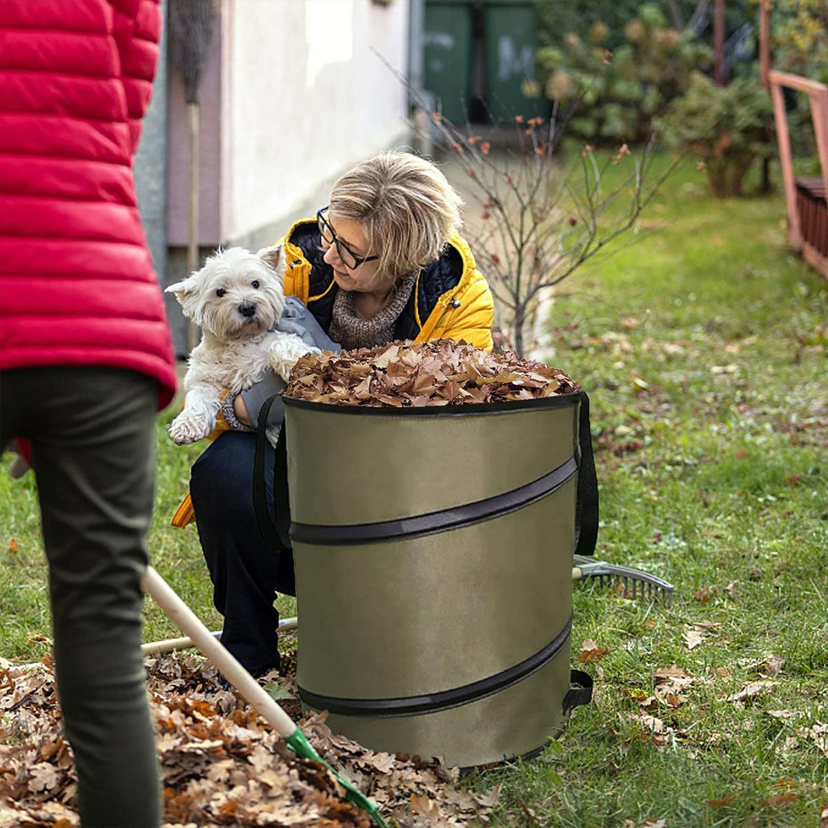 Folding Garden Leaf Bin Portable Outdoor Storage Bucket
