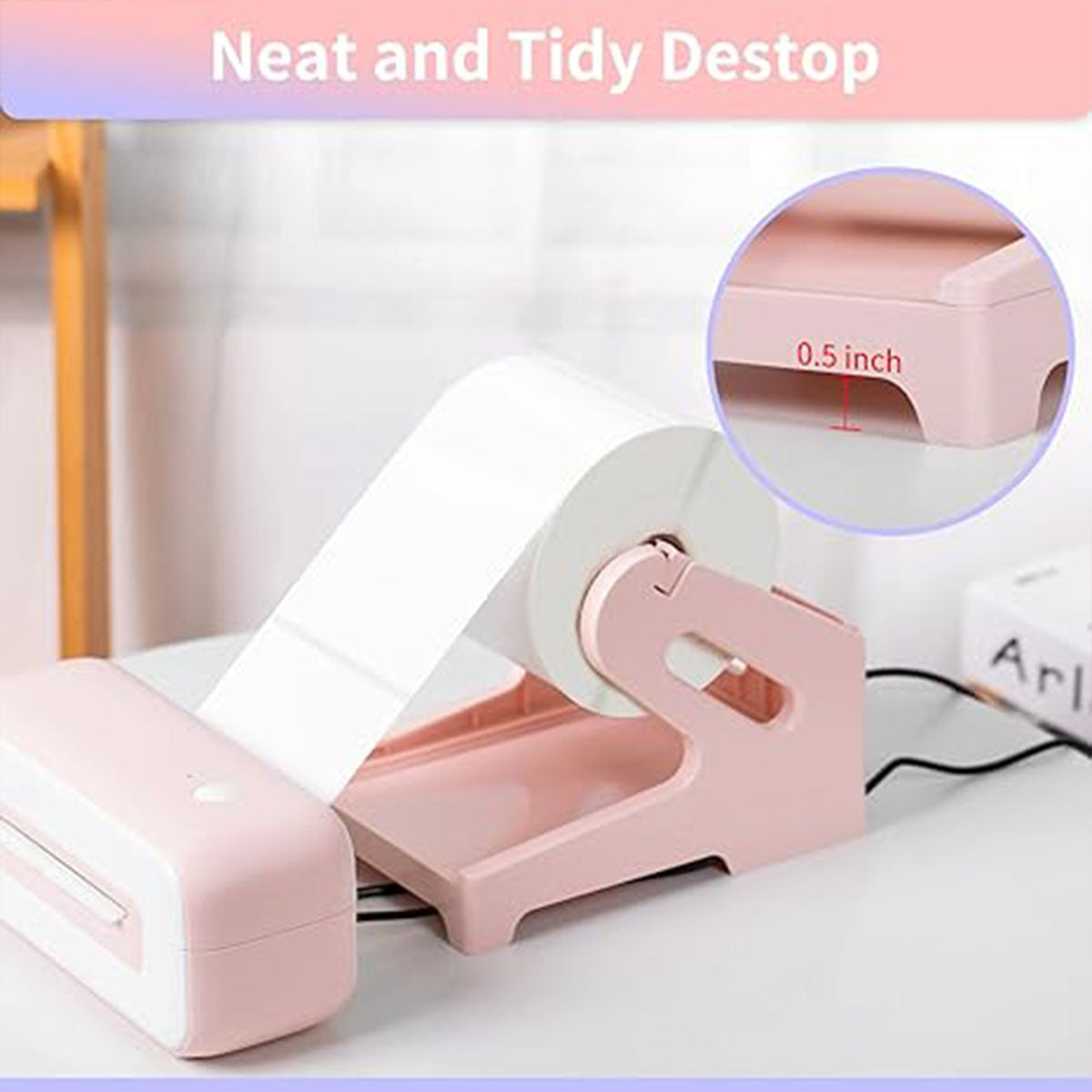 Pink Label Paper Holder Organizer Stand for Desk and Shelf Storage