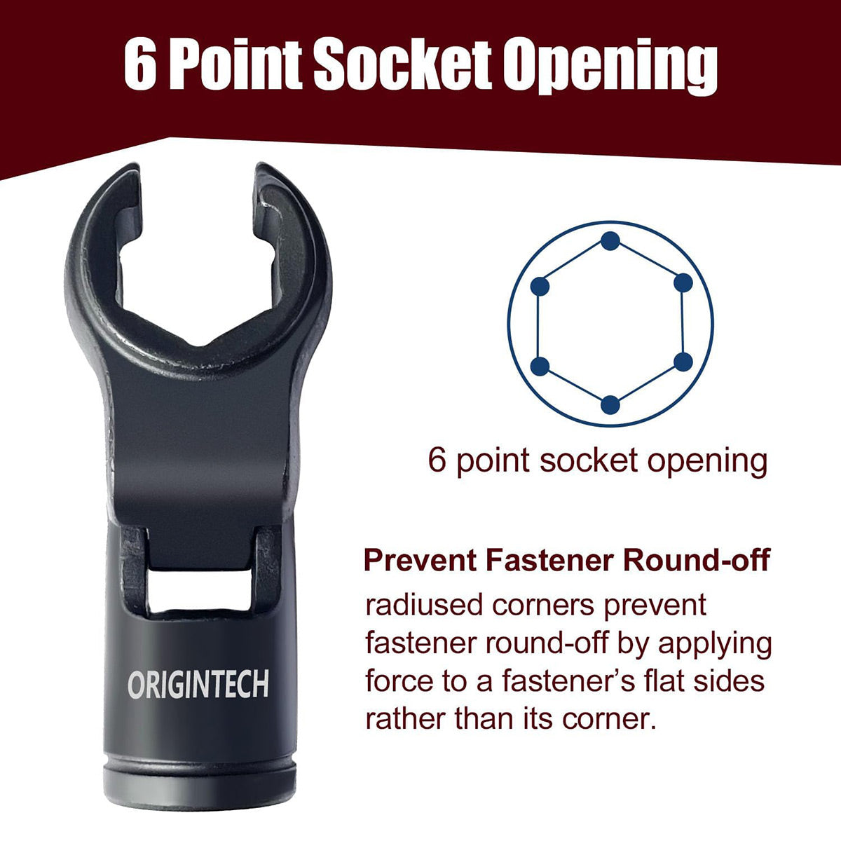 6PCS Fuel Line Wrench Set Swivel Head CR-V for Car Truck