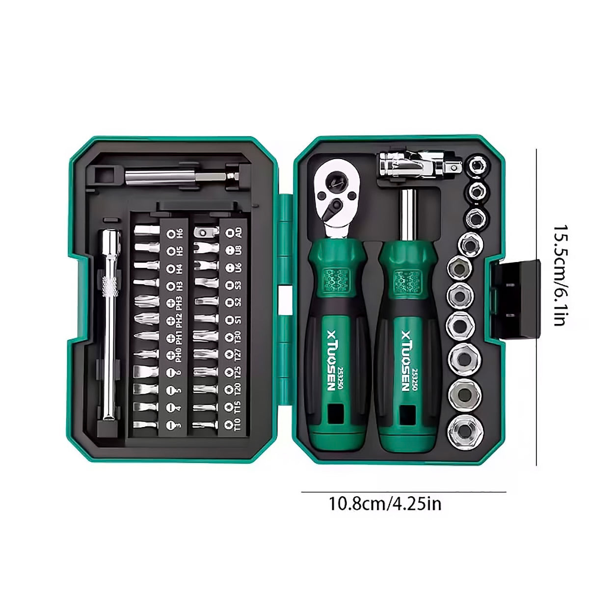 40PCS Portable Ratchet Screwdriver Kit with Magnetic Bit Holder for DIY Repair