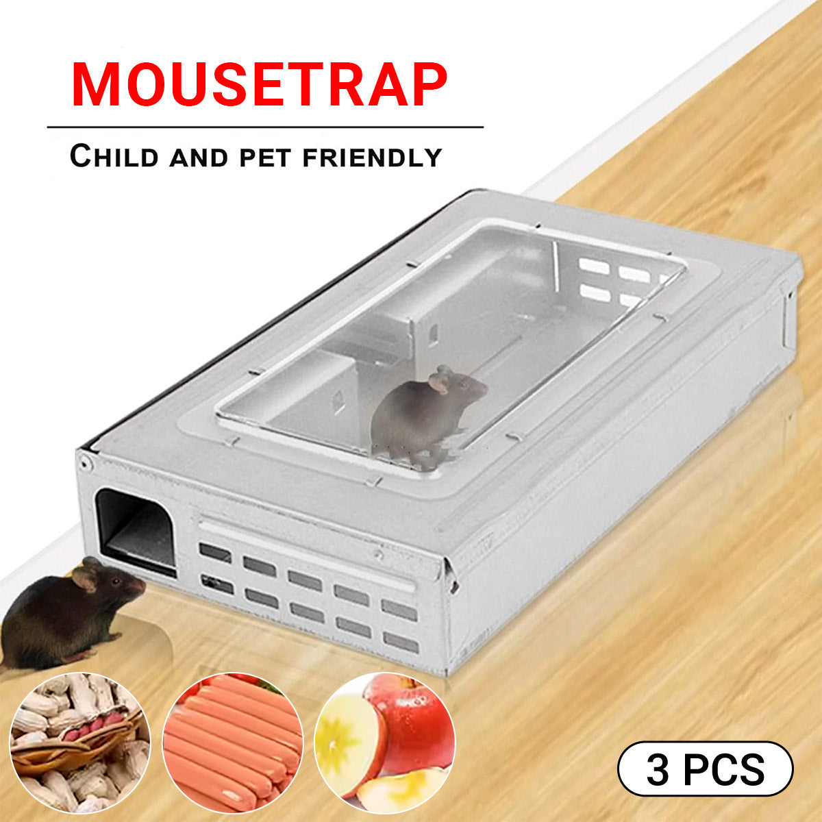 Mouse Trap Bait Box Rodent Control Station Reusable Pest Catcher