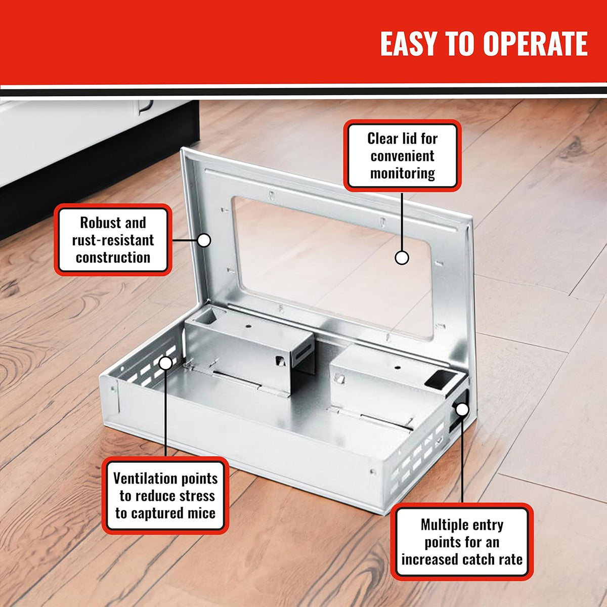 Mouse Trap Bait Box Rodent Control Station Reusable Pest Catcher