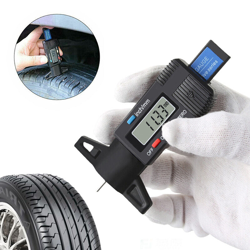 Car Digital Depth Gauge Tyre Tread Brake Pad Caliper LCD