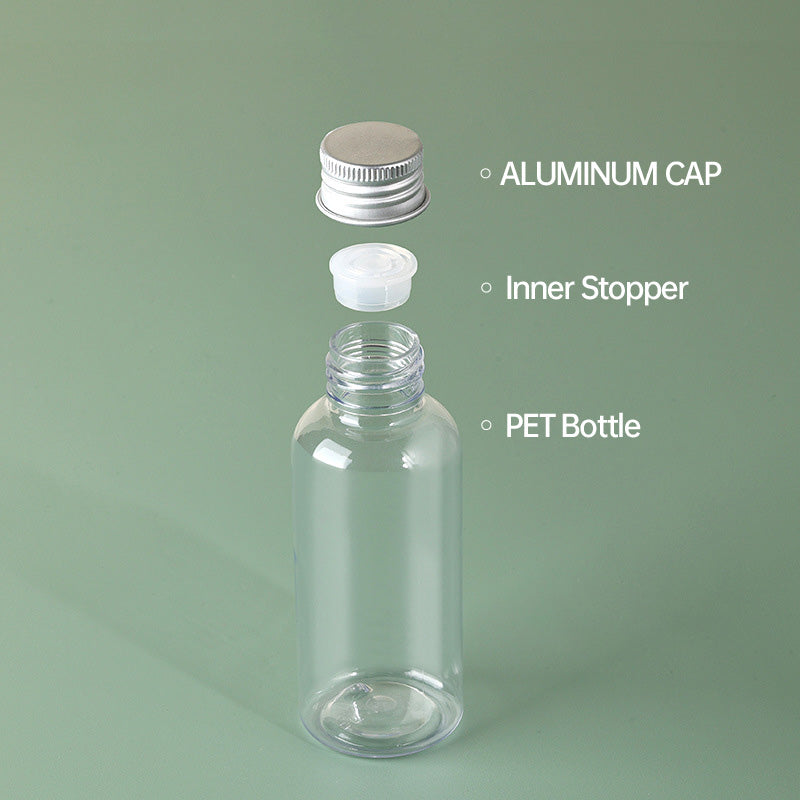 20pcs Travel Cosmetic PET Bottles with Aluminium Lids for Packaging