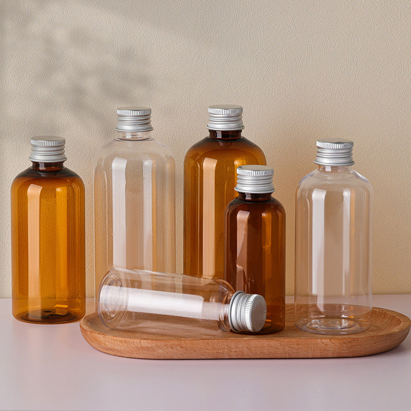 20pcs Travel Cosmetic PET Bottles with Aluminium Lids for Packaging