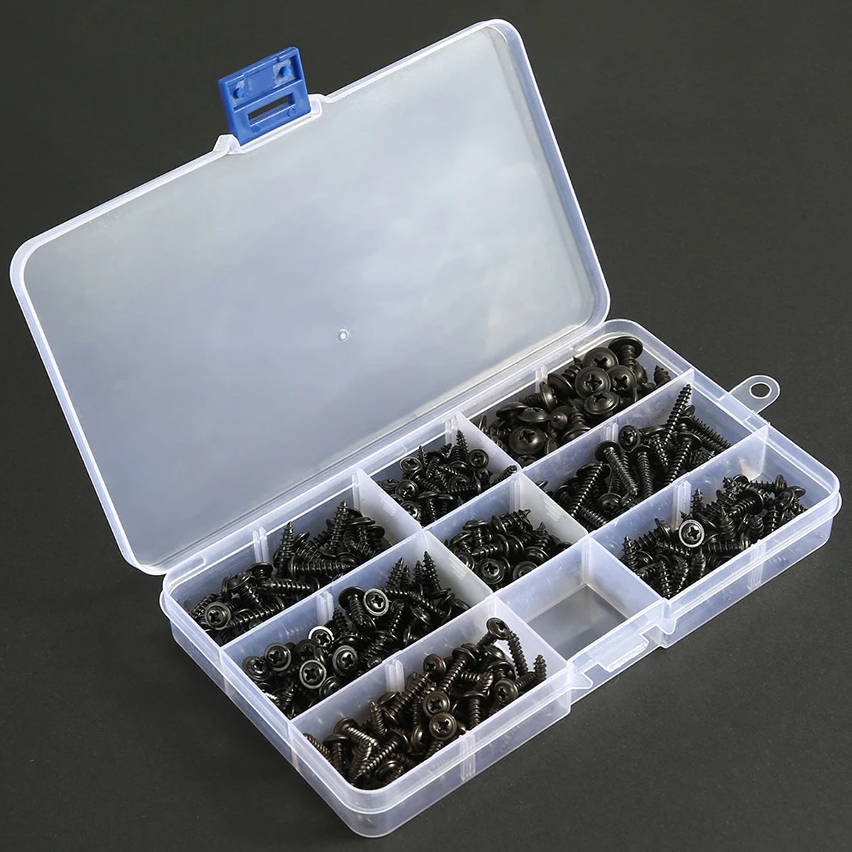 340PCS Black Self-Tapping Screws Assortment for Metal Wood