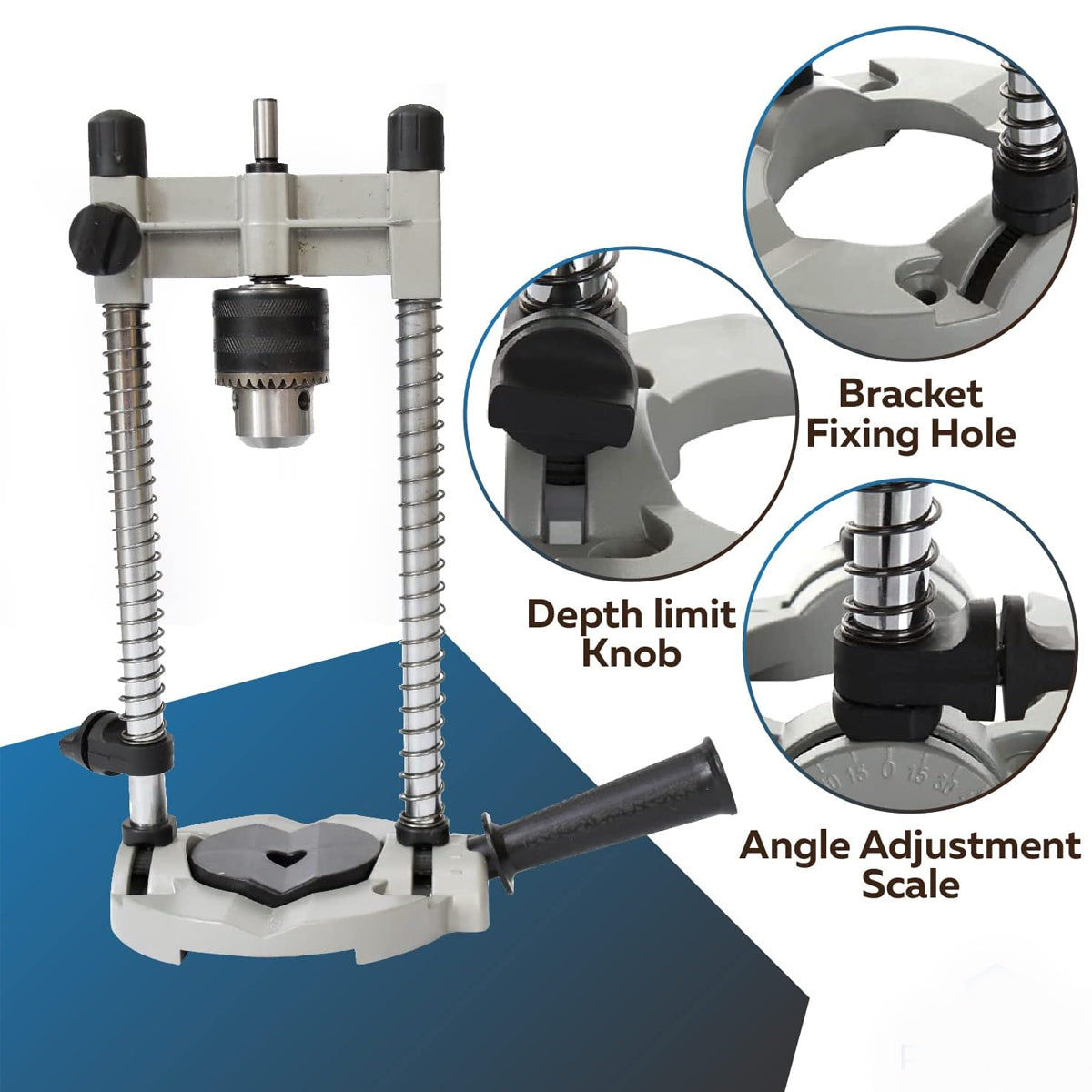 Adjustable Drill Stand Press for Wood and Metal Drilling
