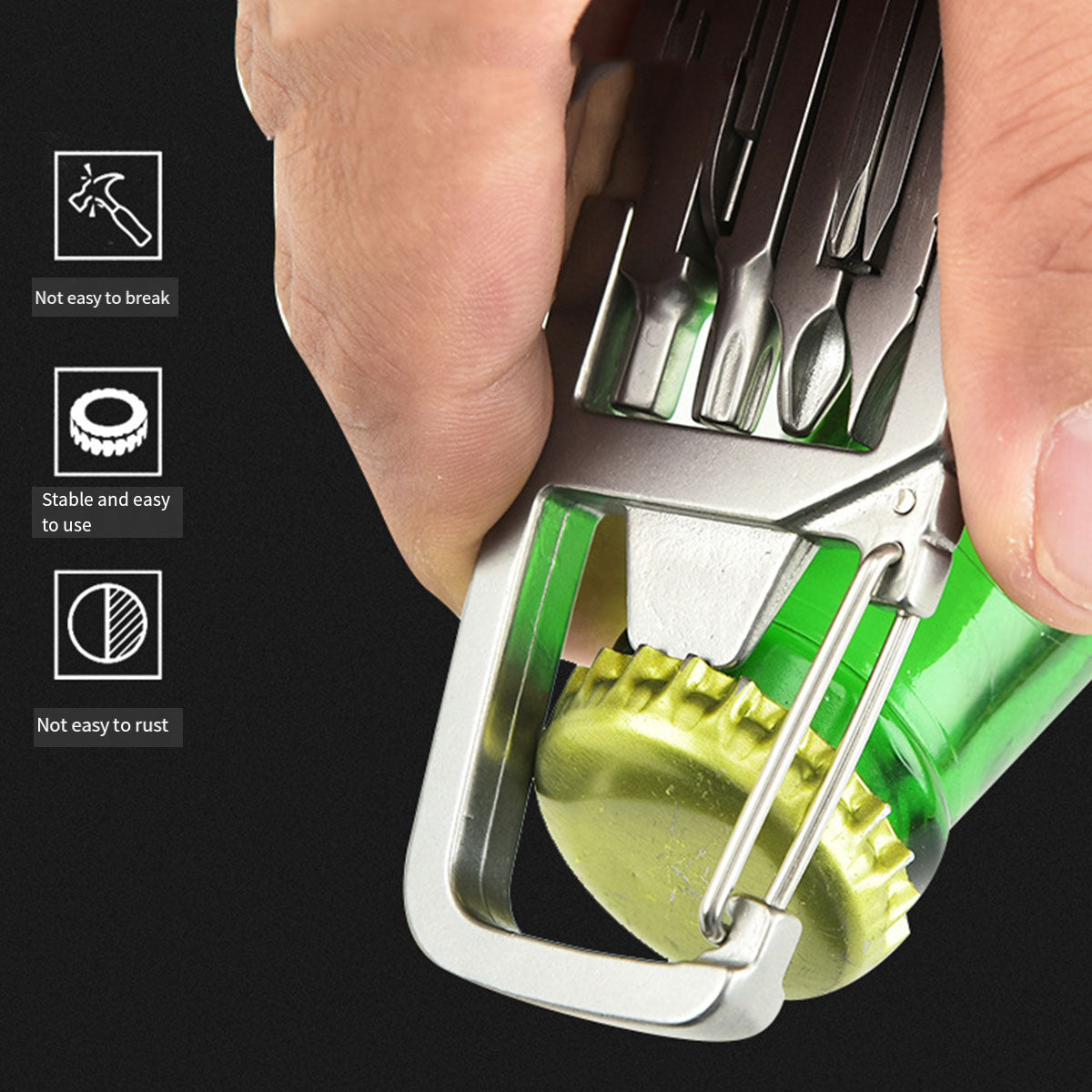 12-in-1 Stainless Steel Keychain Multitool Folding Camping Tool