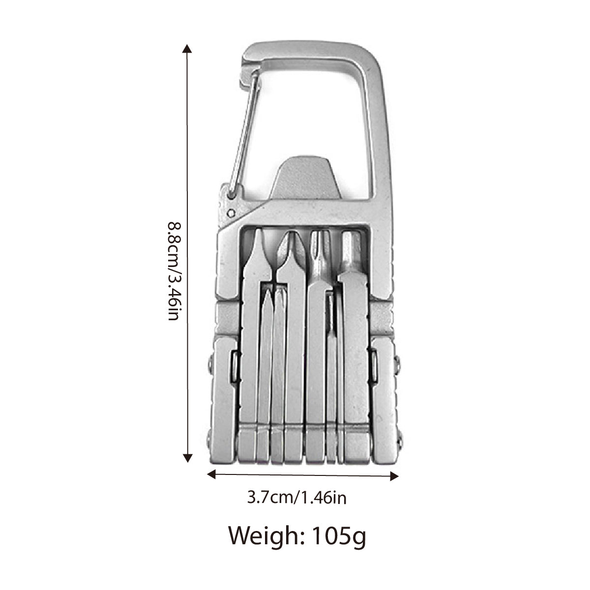 12-in-1 Stainless Steel Keychain Multitool Folding Camping Tool