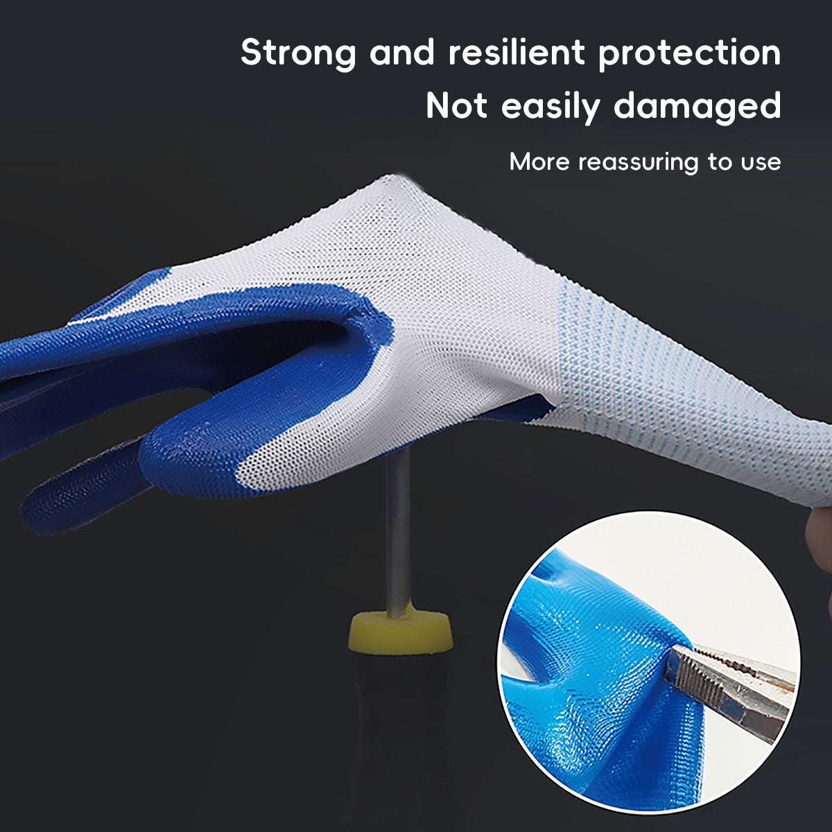 12 Pairs Anti Slip Nitrile Coated Work Gloves Wear Resistant Safety Gloves