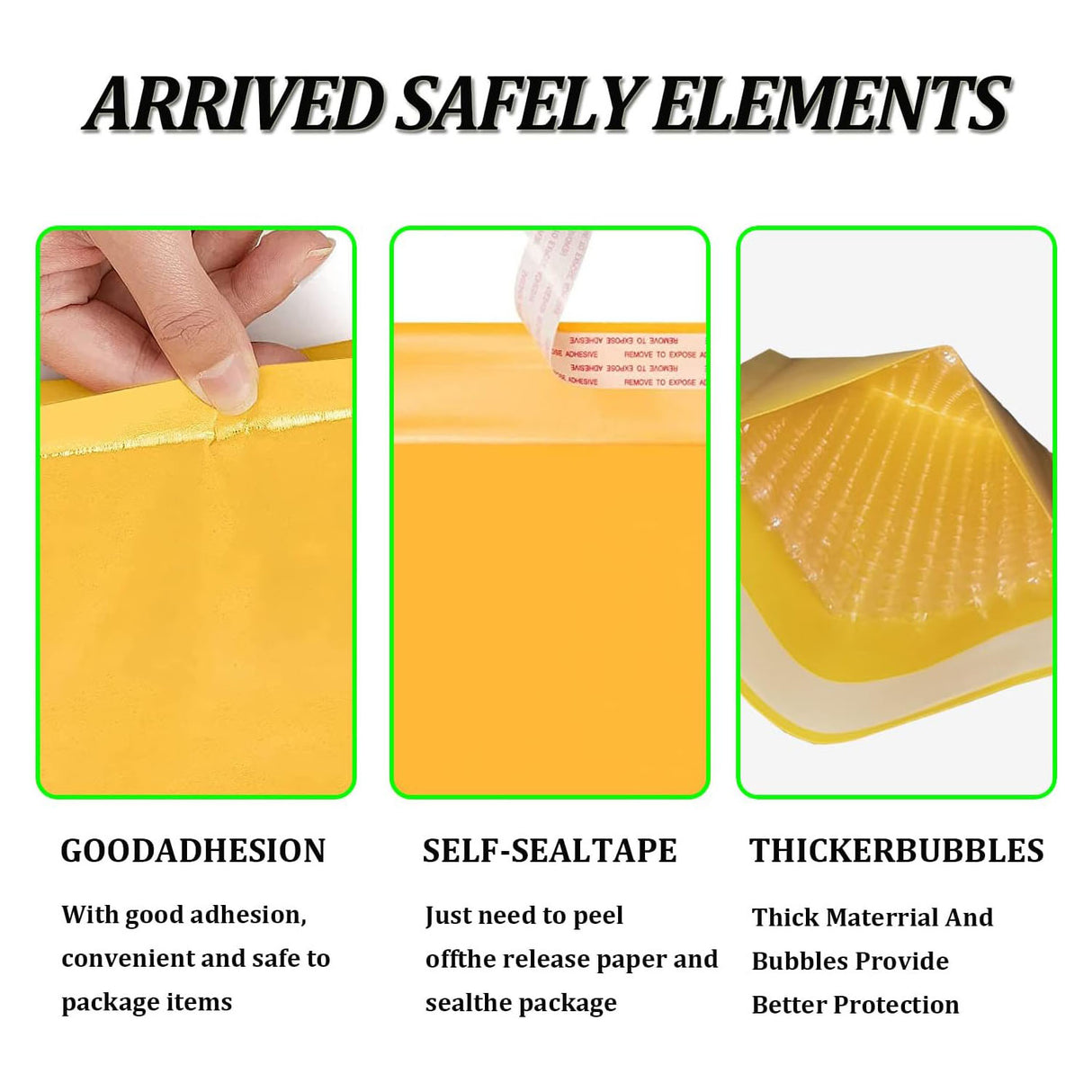 Bubble Mailer Bags Yellow 25PCS Shipping Packaging