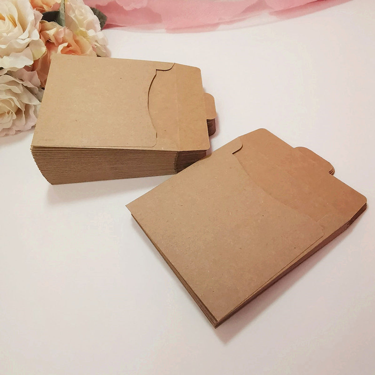 50PCS Kraft Paper CD Envelopes Brown Card Document Holders