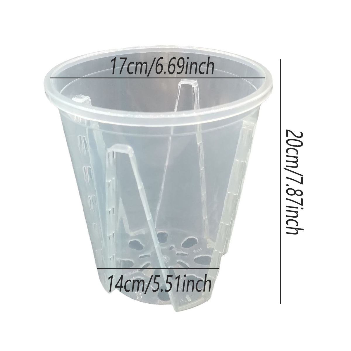 10x Clear Plastic Orchid Pots with Holes for Phalaenopsis