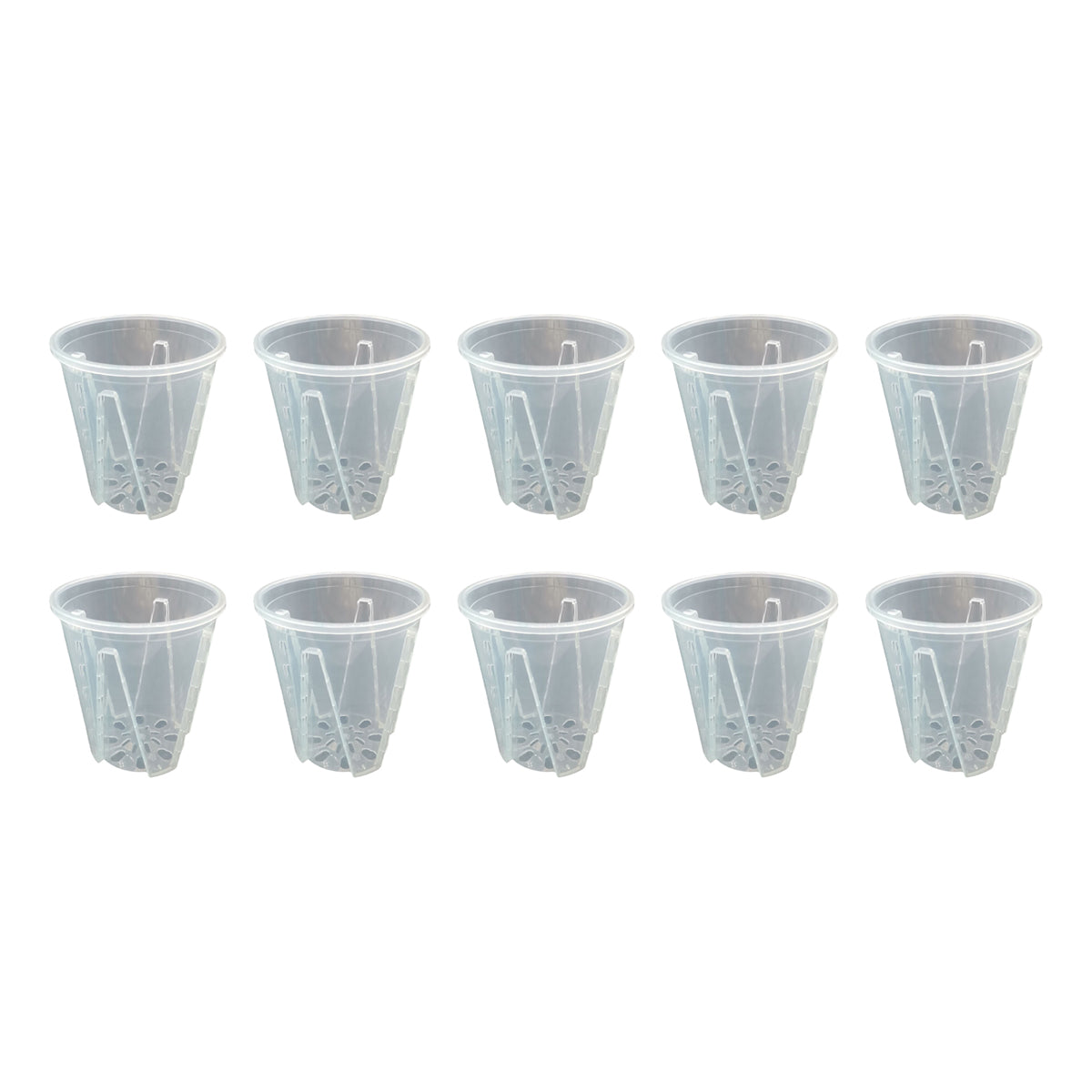10x Clear Plastic Orchid Pots with Holes for Phalaenopsis