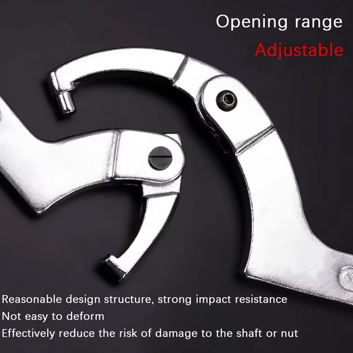 Adjustable 9-Piece C-Shaped Pin Spanner Wrench Set for Bearing Nuts