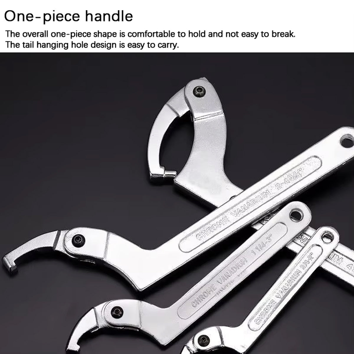 Adjustable 9-Piece C-Shaped Pin Spanner Wrench Set for Bearing Nuts