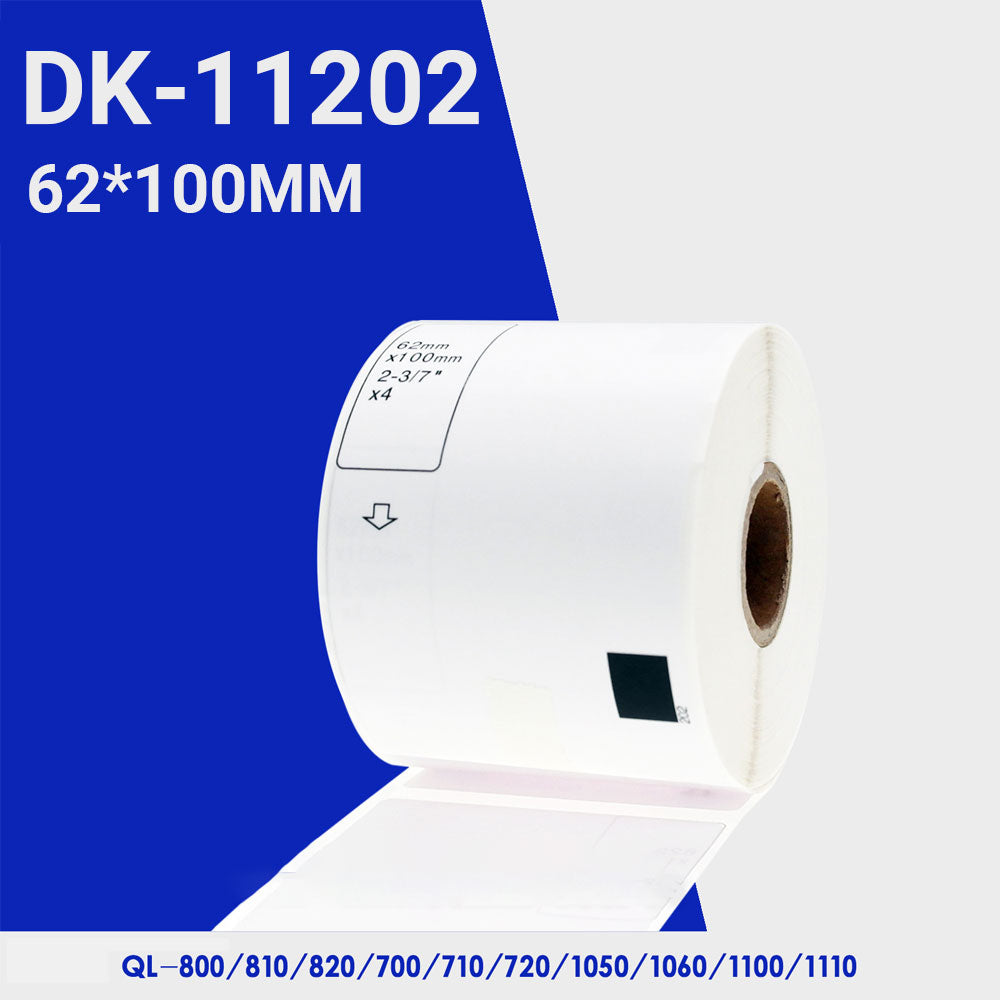 8 Rolls Brother DK-11202 White Labels 62x100mm Compatible