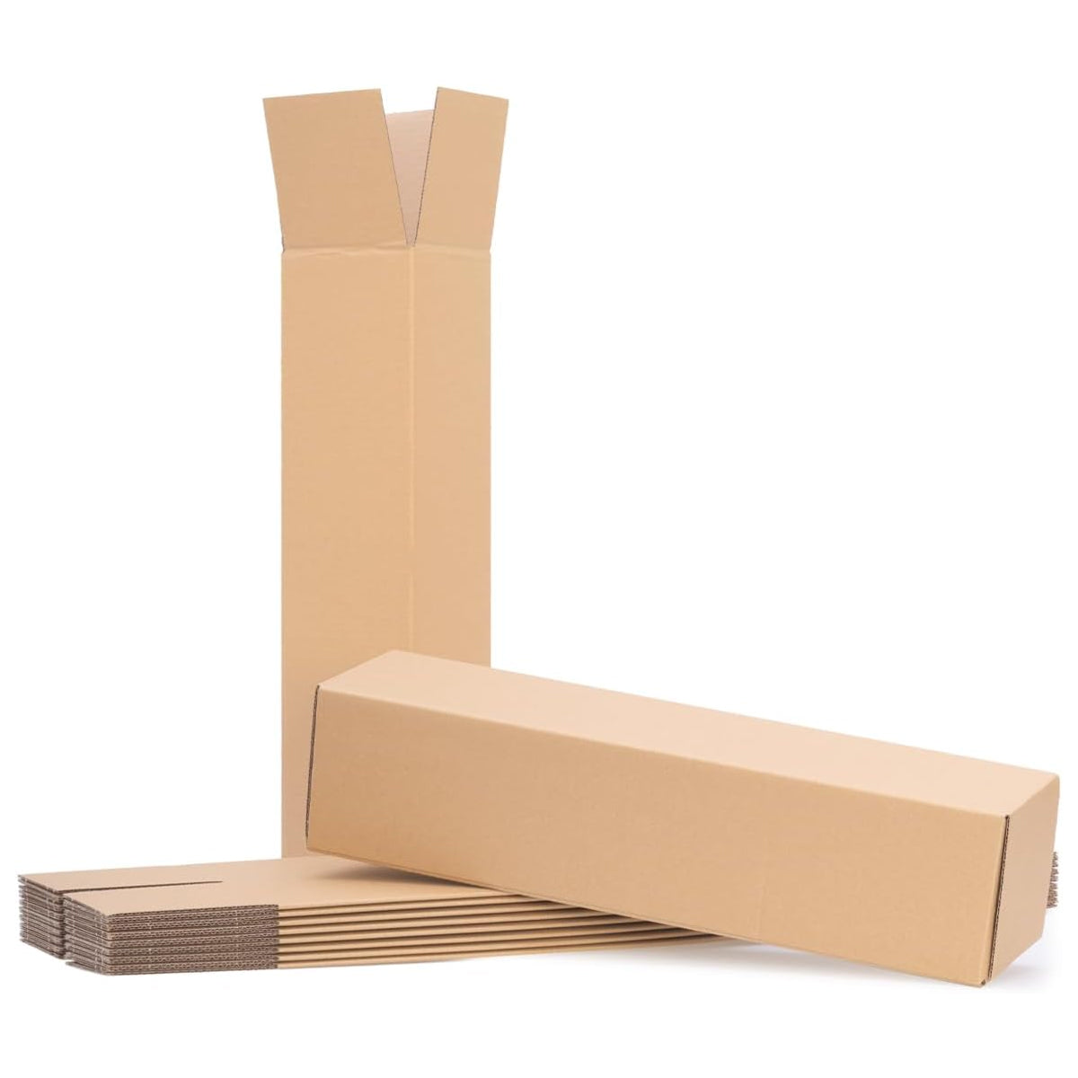 50 PCS Long Strip Carton Boxes Flat Square Shipping Storage