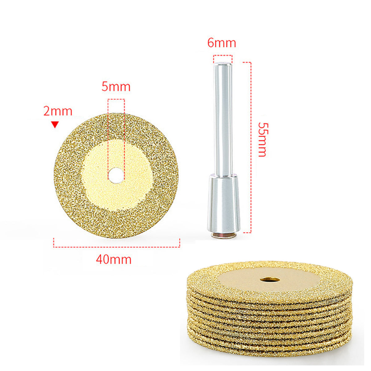 6PCS HSS Circular Saw Blades Set for Rotary Tools Cutting Discs with Mandrel