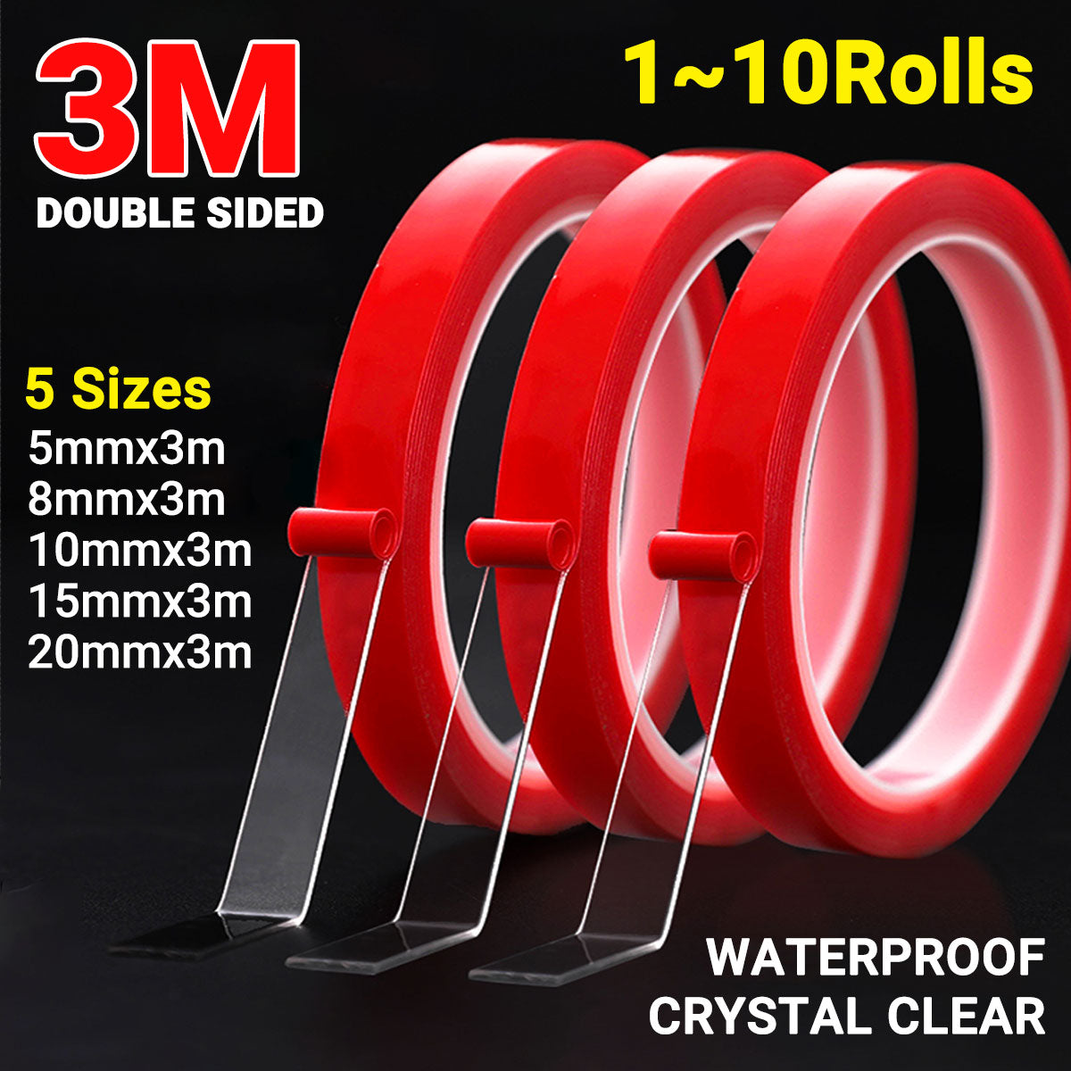 Double-Sided Clear Acrylic Foam Mounting Tape Strong Gel Adhesive
