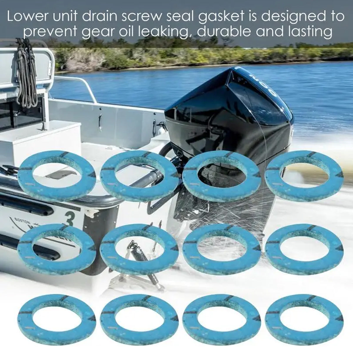 Marine Drain Screw Gasket Seal Set 12pcs
