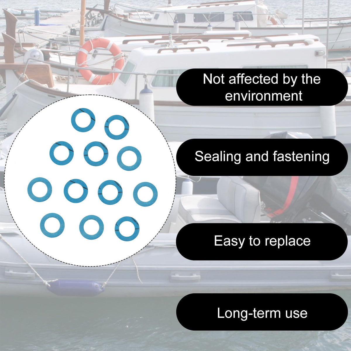 Marine Drain Screw Gasket Seal Set 12pcs