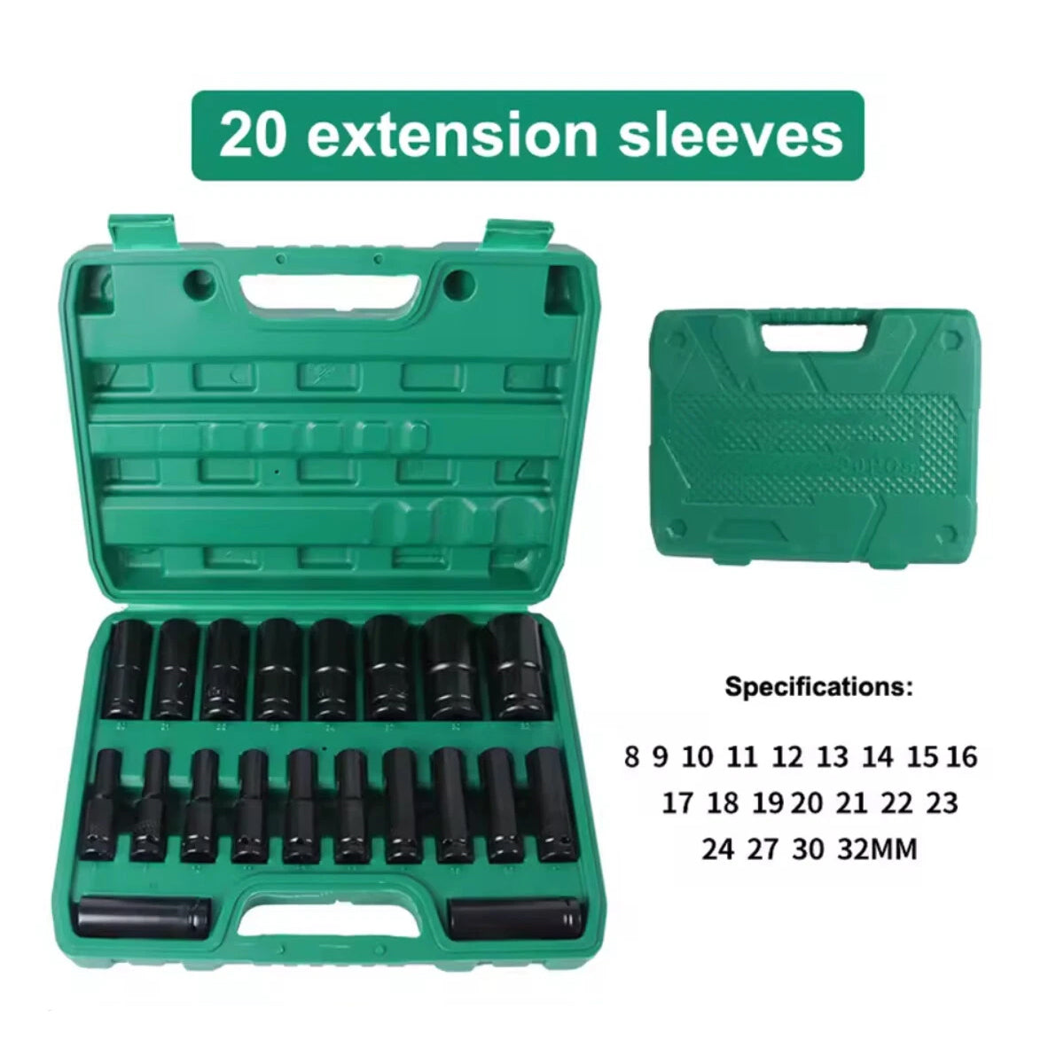 20-Piece 1/2-In Drive Socket Set 8–32 mm with Storage Case