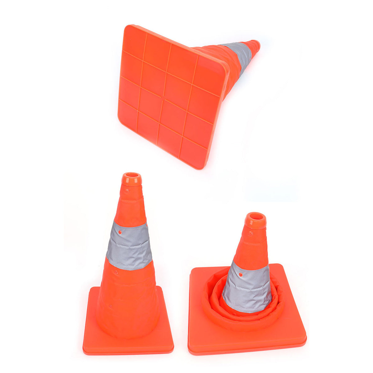 Folding Reflective Road Warning Cone Expandable Safety Barrier