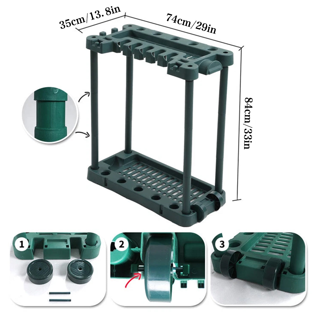 Tool Storage Rack Garden Shed Garage Organizer Handle Holder Wall Mount Farm