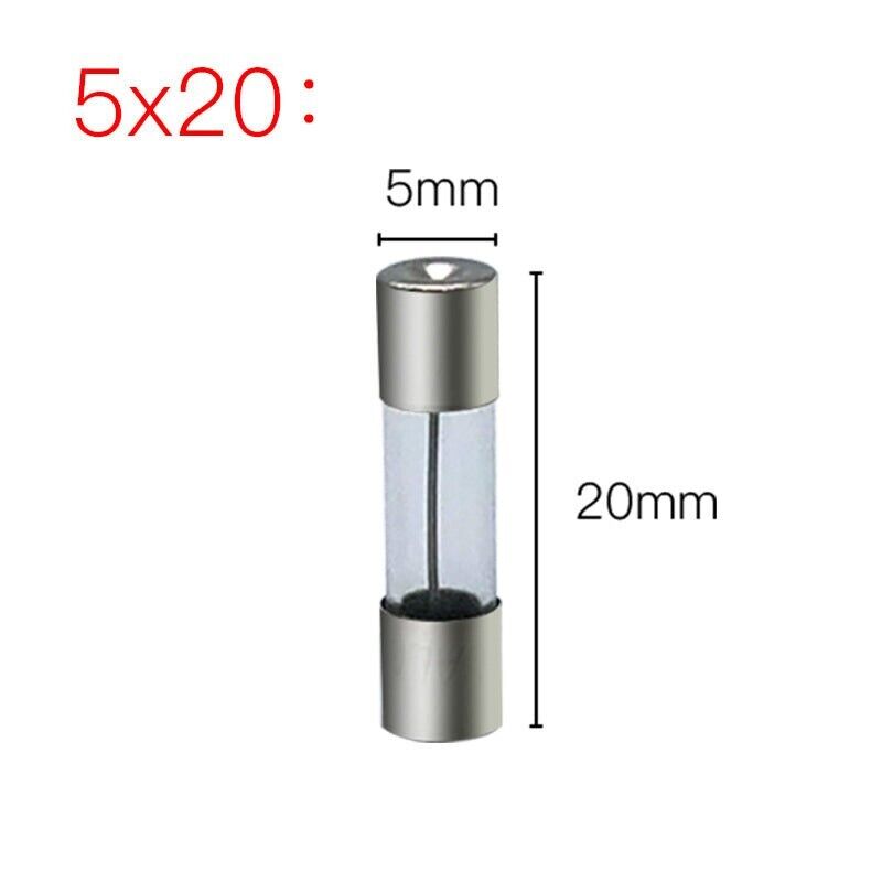 20Pcs M205 Glass Fuse 5mm x 20mm Fast Blow 250V Select 0.5A to 10A