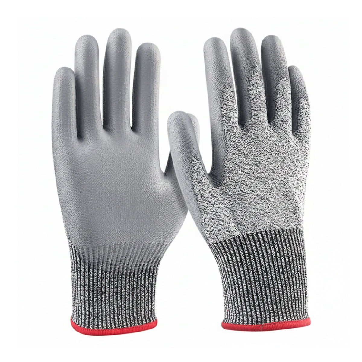 Cut Resistant Work Gloves PU Coated Safety Gloves 5Pairs