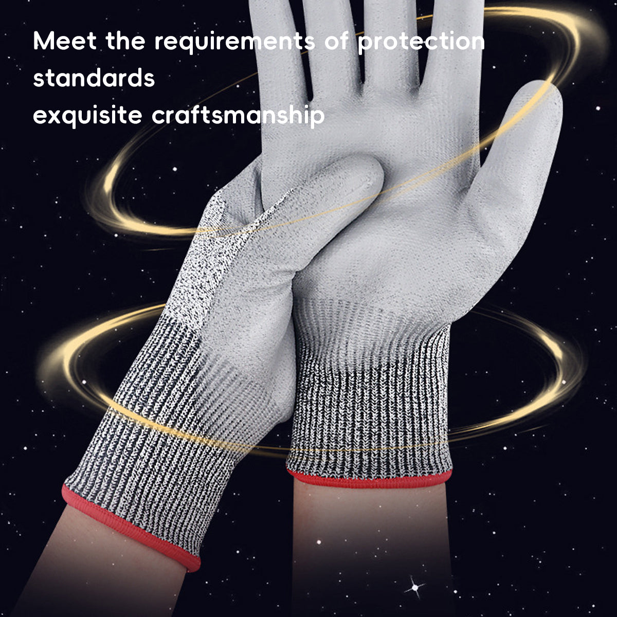 Cut Resistant Work Gloves PU Coated Safety Gloves 5Pairs