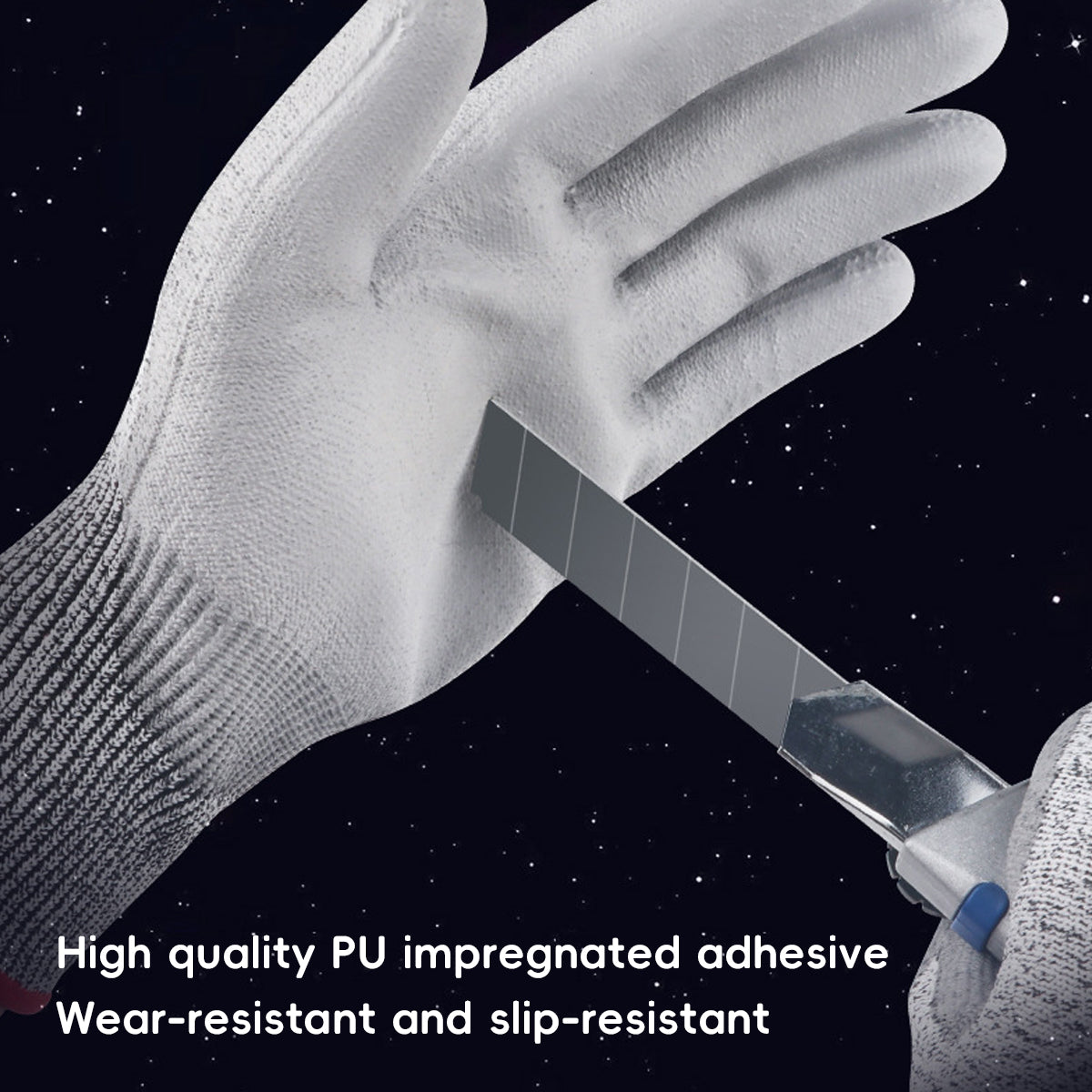 Cut Resistant Work Gloves PU Coated Safety Gloves 5Pairs