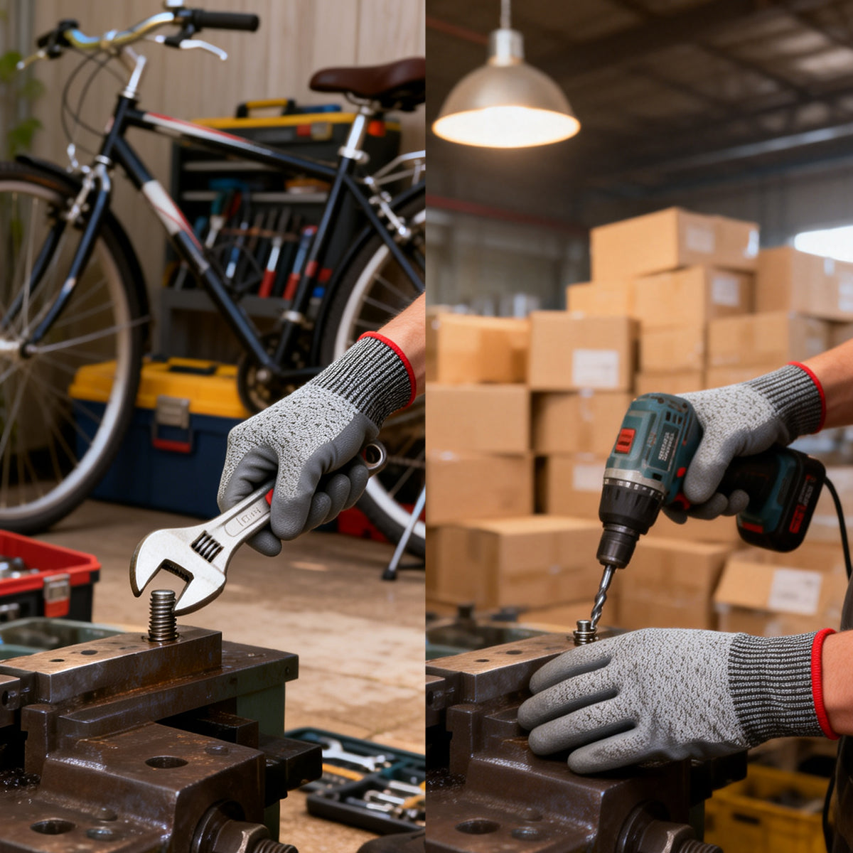 Cut Resistant Work Gloves PU Coated Safety Gloves 5Pairs