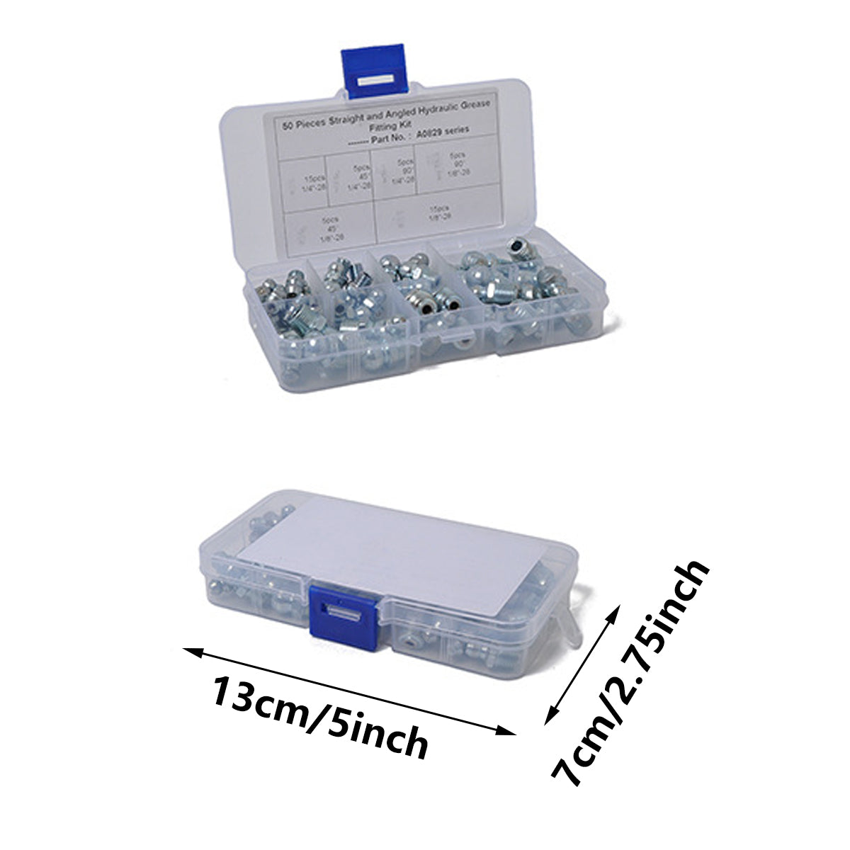 50PCS Hydraulic Grease Zerk Fittings Assortment Lubrication Kit