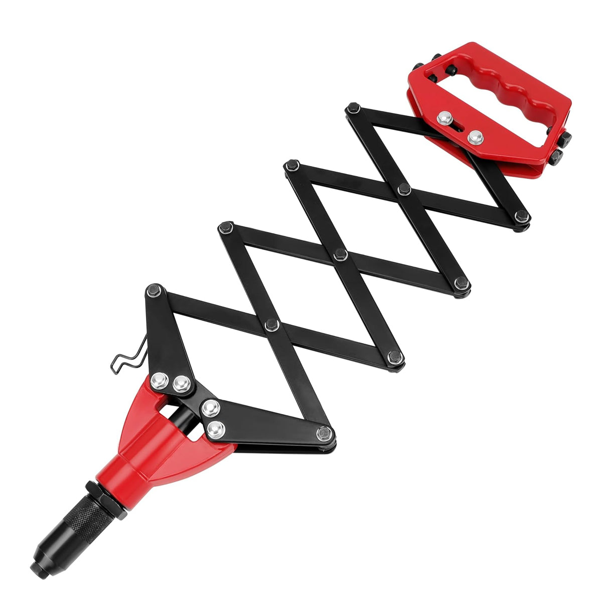 Folding Rivet Gun Tool Kit with 5 Nozzles for Metal Wood Plastic Repairs