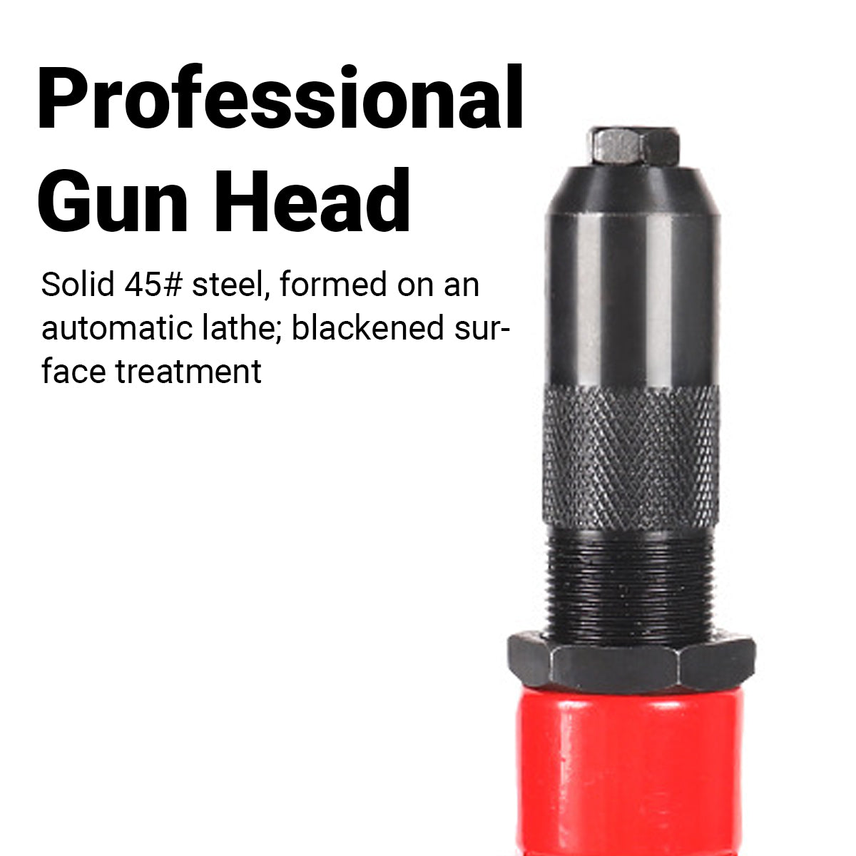 Folding Rivet Gun Tool Kit with 5 Nozzles for Metal Wood Plastic Repairs