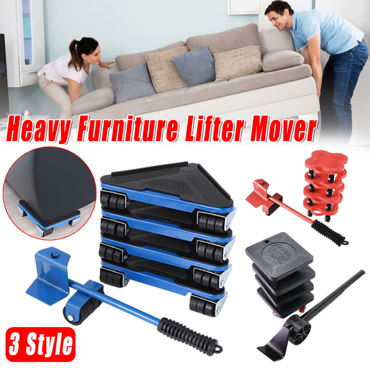 Heavy Duty Furniture Moving Tool Set 5PCS Easy Lift Kit