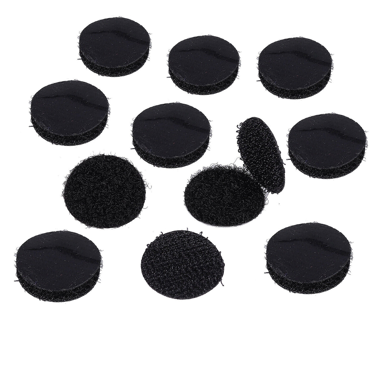 Hook and Loop Self Adhesive Dots Coins Circles Tape Black White