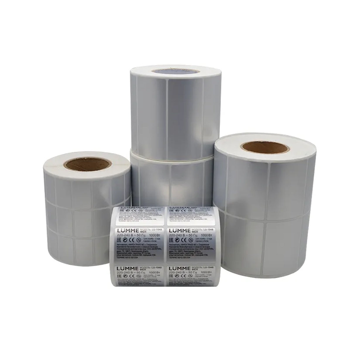 Silver PET Thermal Transfer Labels Waterproof Self Adhesive Sticker Roll
