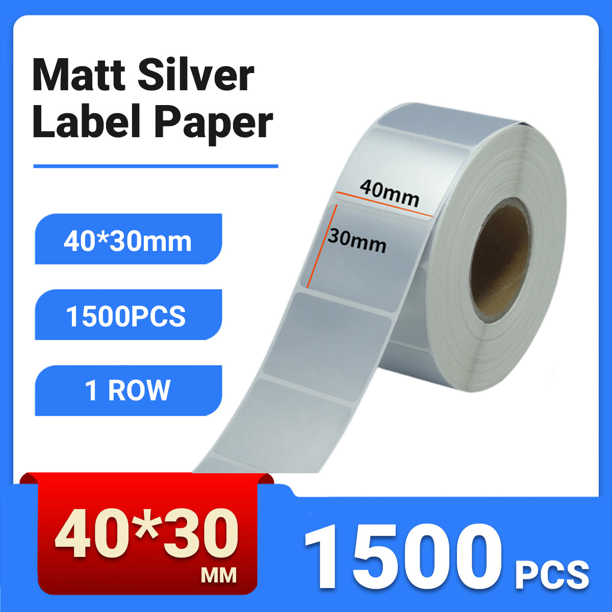 Silver PET Thermal Transfer Labels Waterproof Self Adhesive Sticker Roll