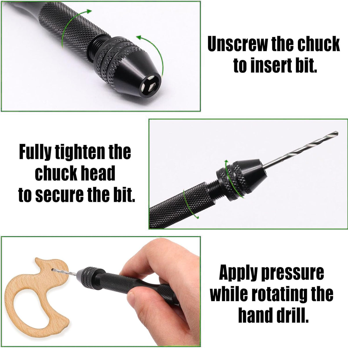 Mini Hand Drill Vise Twist Bits Woodworking Precision 49PCS Set