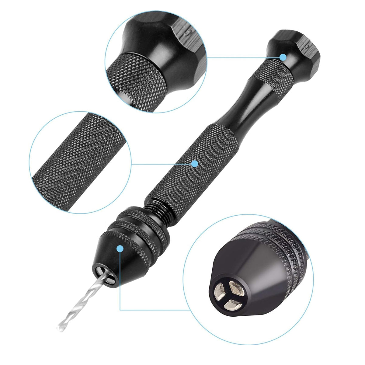 Mini Hand Drill Vise Twist Bits Woodworking Precision 49PCS Set