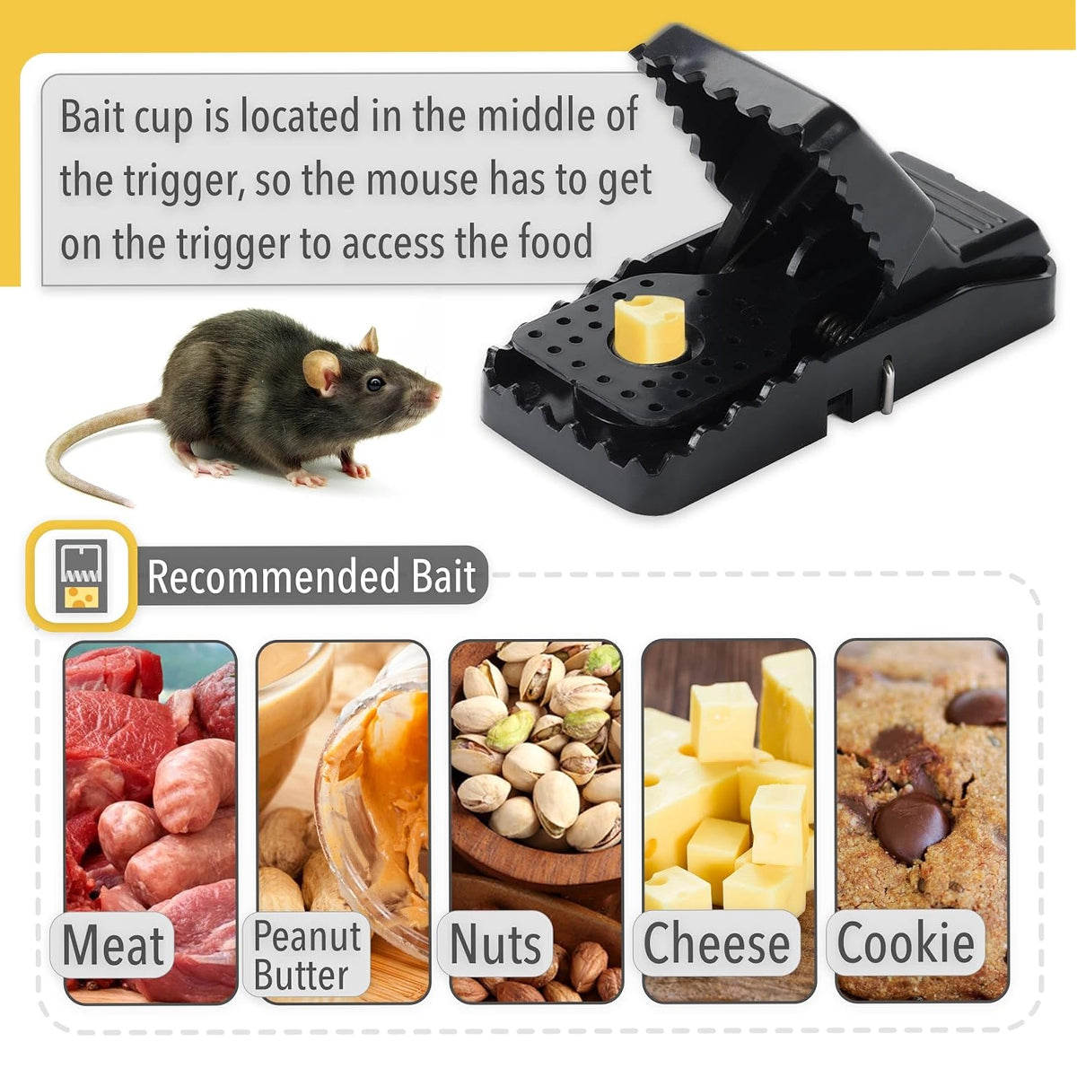 6pcs Reusable Snap Rat Traps Automatic Mouse Catcher Home Control