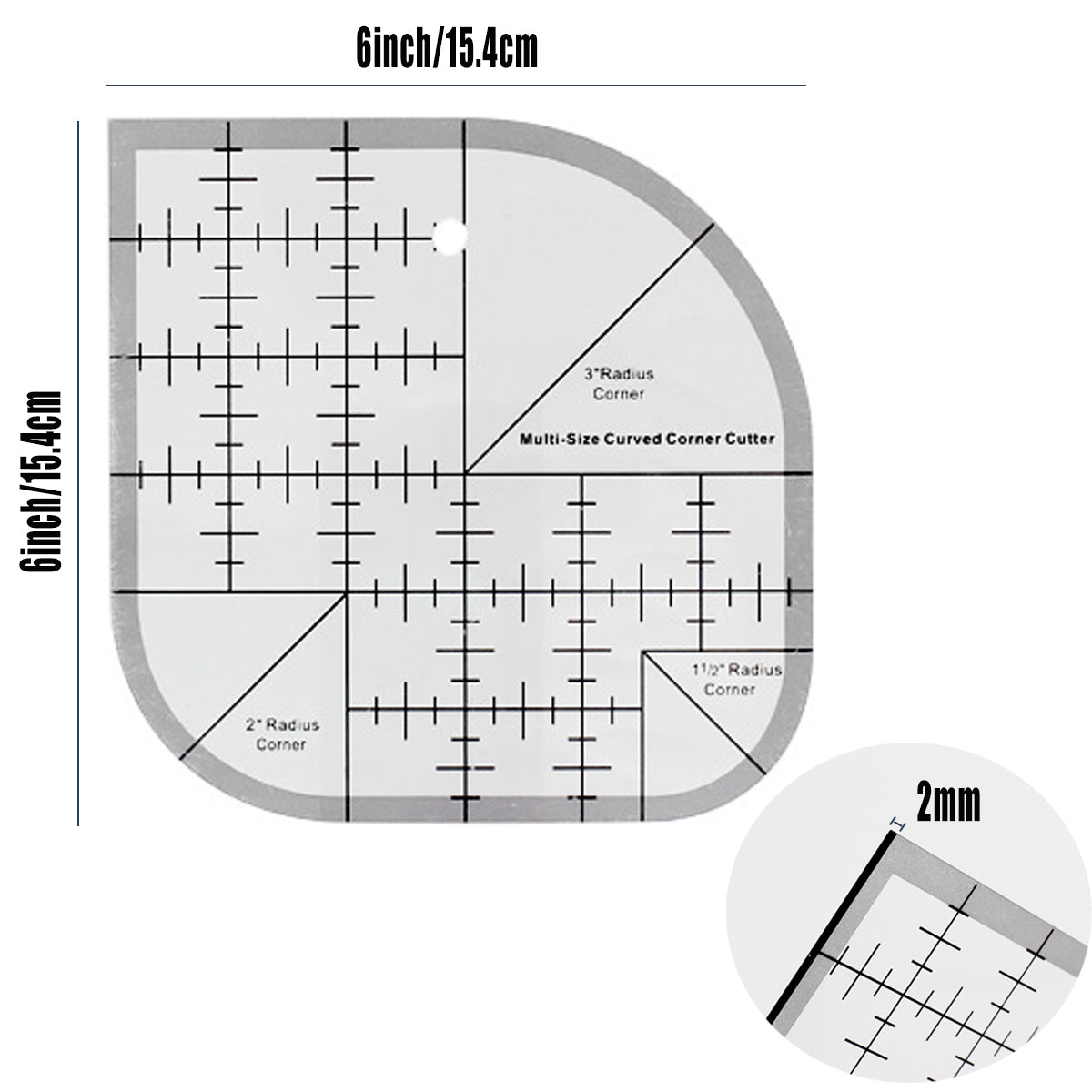 Multifunctional Acrylic Quilting Ruler Non Slip DIY Sewing Tool