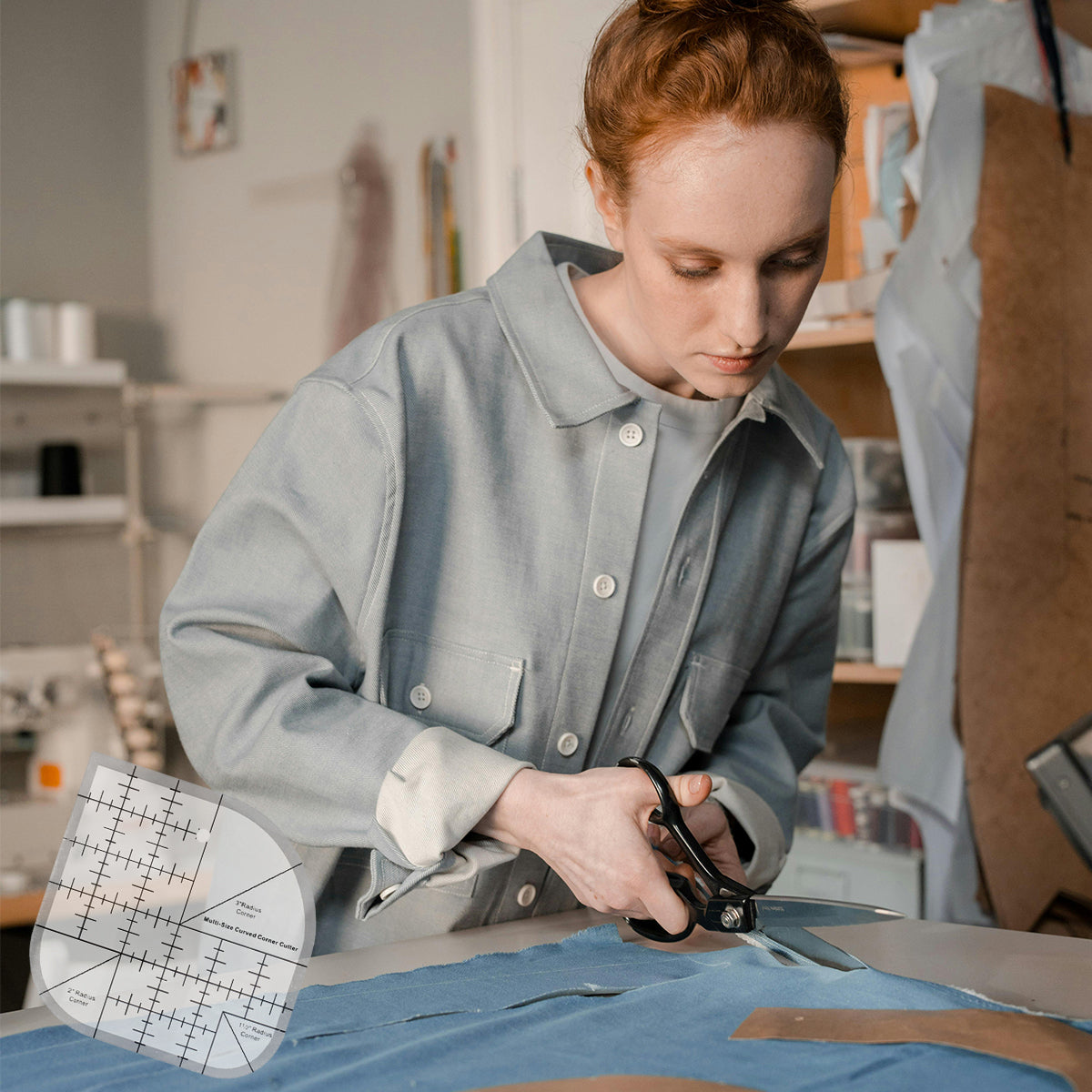 Multifunctional Acrylic Quilting Ruler Non Slip DIY Sewing Tool