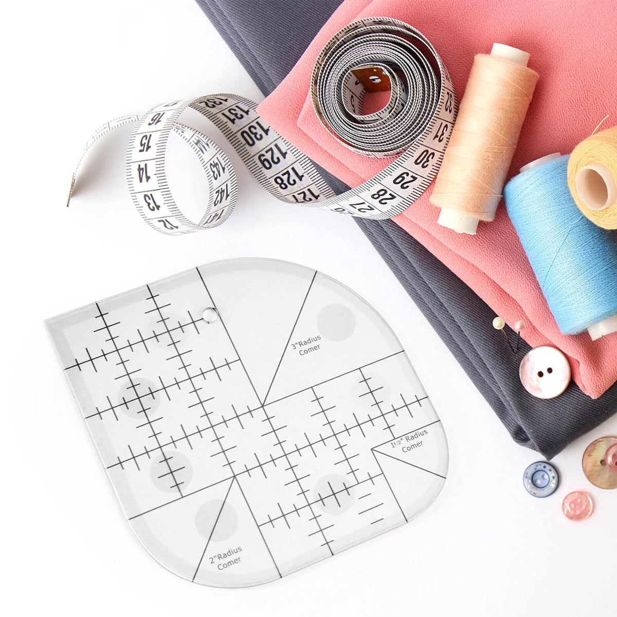 Multifunctional Acrylic Quilting Ruler Non Slip DIY Sewing Tool