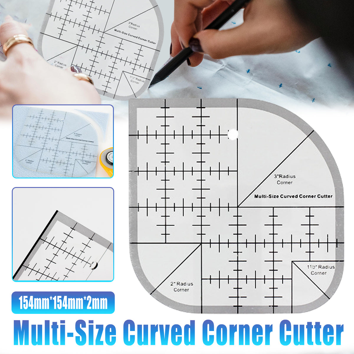 Multifunctional Acrylic Quilting Ruler Non Slip DIY Sewing Tool